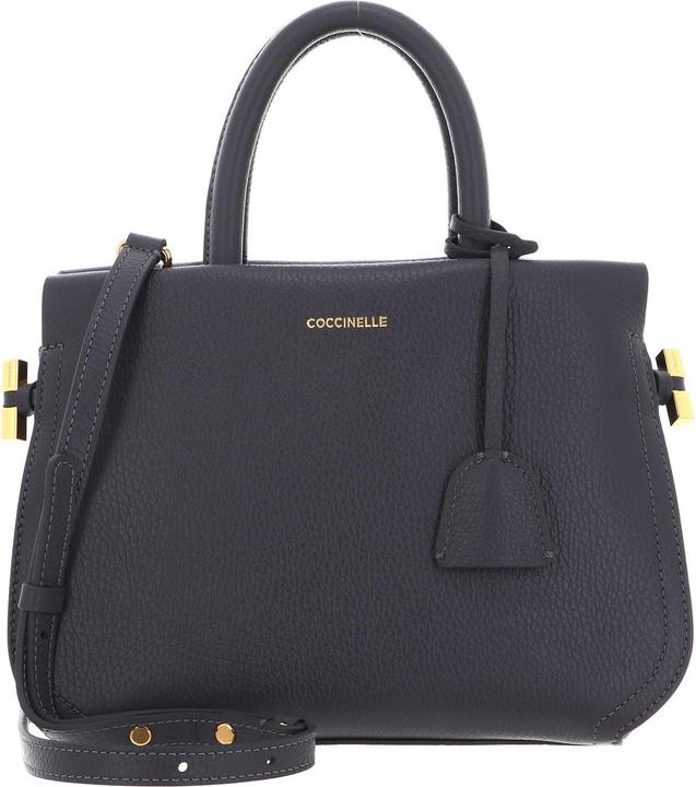 Ardesia, Borsa morbida blu in pelle martellata