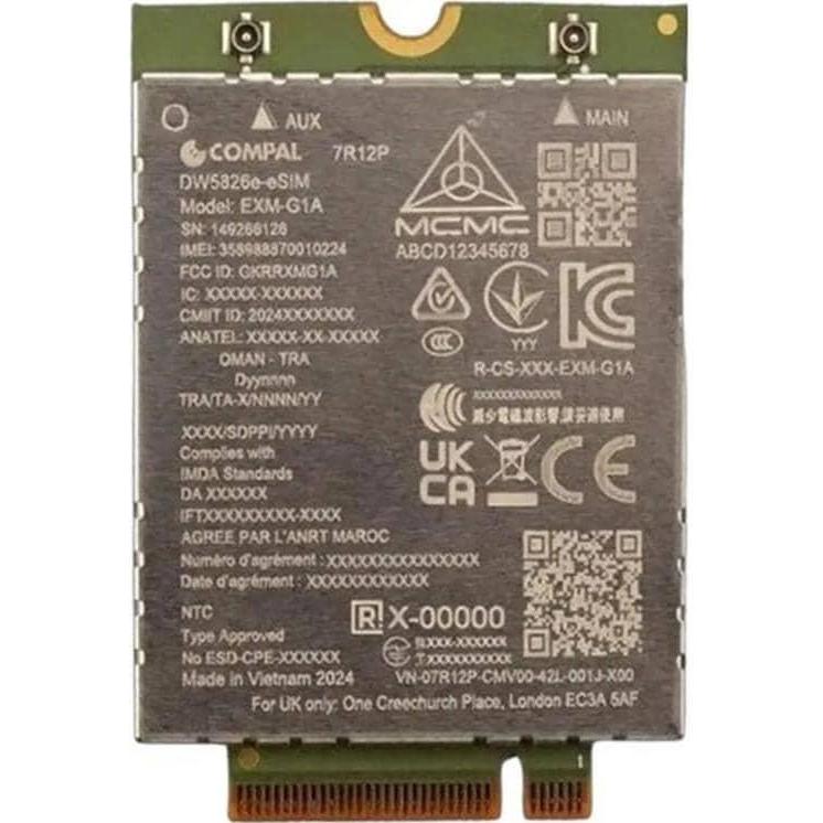 Dell Wireless Mobile Modem DW5826E (Mini PCI Express), Netzwerkkarte, Grün