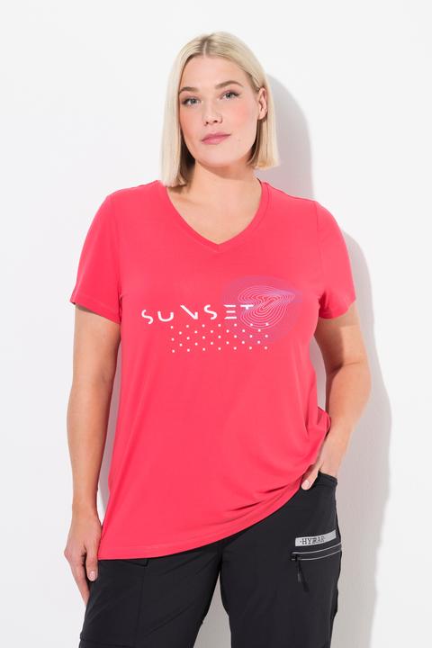 Image du produit Ulla Popken T-shirt de sport, séchage rapide, col V, manches courtes (58)