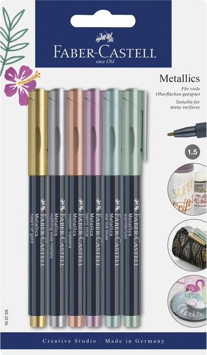 Actual product image Faber-Castell Metallics (Multicolor, 1.50 mm, 6 x)