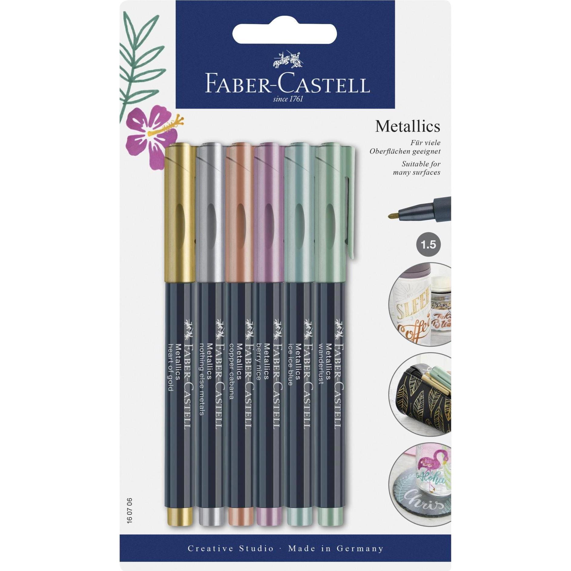 Faber-Castell, Marker, Metallics (Multicolor, 1.50 mm, 6 x)