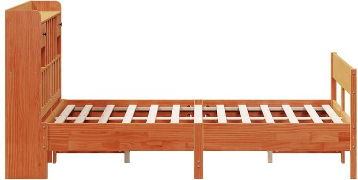 Produktbild VidaXL Massivholzbett Holzbett Bett mit Regal ohne Matratze 140x200cm Kiefer (140 x 200 cm)