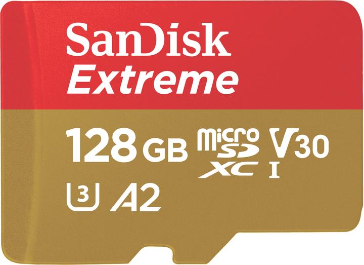 Actual product image SANDISK Extreme (128 GB, microSDXC, U3, UHS-I)
