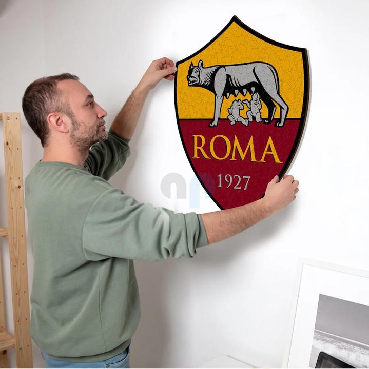 Actual product image Iconic AS Roma - Logo - Wooden Puzzle Size L (500 pieces) (500 pieces)