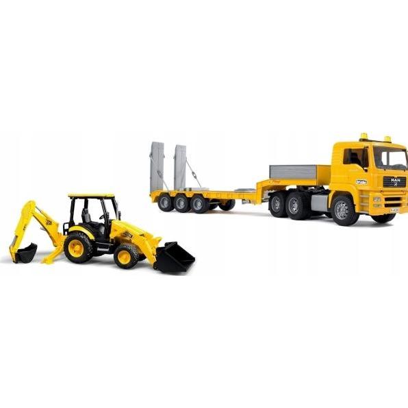 Bruder MAN TGA Tieflader mit JCB MIDI Baggerlader