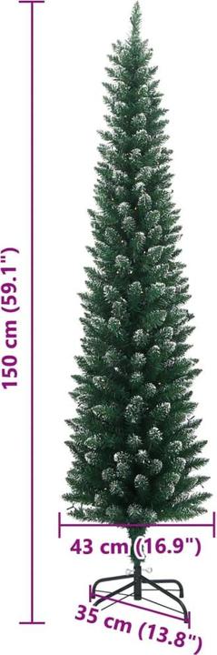 Produktbild vidaXL Künstlicher Weihnachtsbaum Schlank 150 LEDs 150 cm (150 cm)