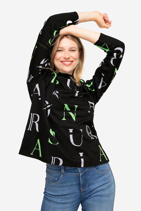 Actual product image Laurasøn Letter Print Long Sleeve Turtleneck Sweatshirt (XL)