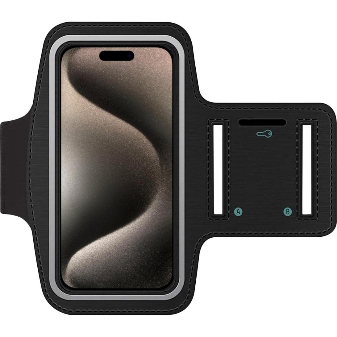 SmartFitness Apple iPhone 15 Pro Handy Sport Armband, Smartphone Sportarmband, Schwarz