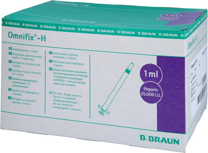 B.Braun OMNIFIX Heparin Spritze 25 IE 1ml latexfr 100 Stk