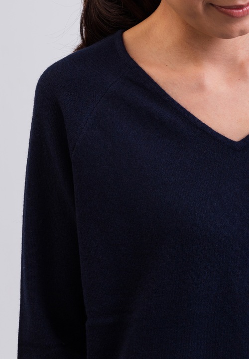 Immagine prodotto Cash-Mere Kaschmir V-Ausschnitt Pullover mit Seitenschlitzen (XS, XXL)