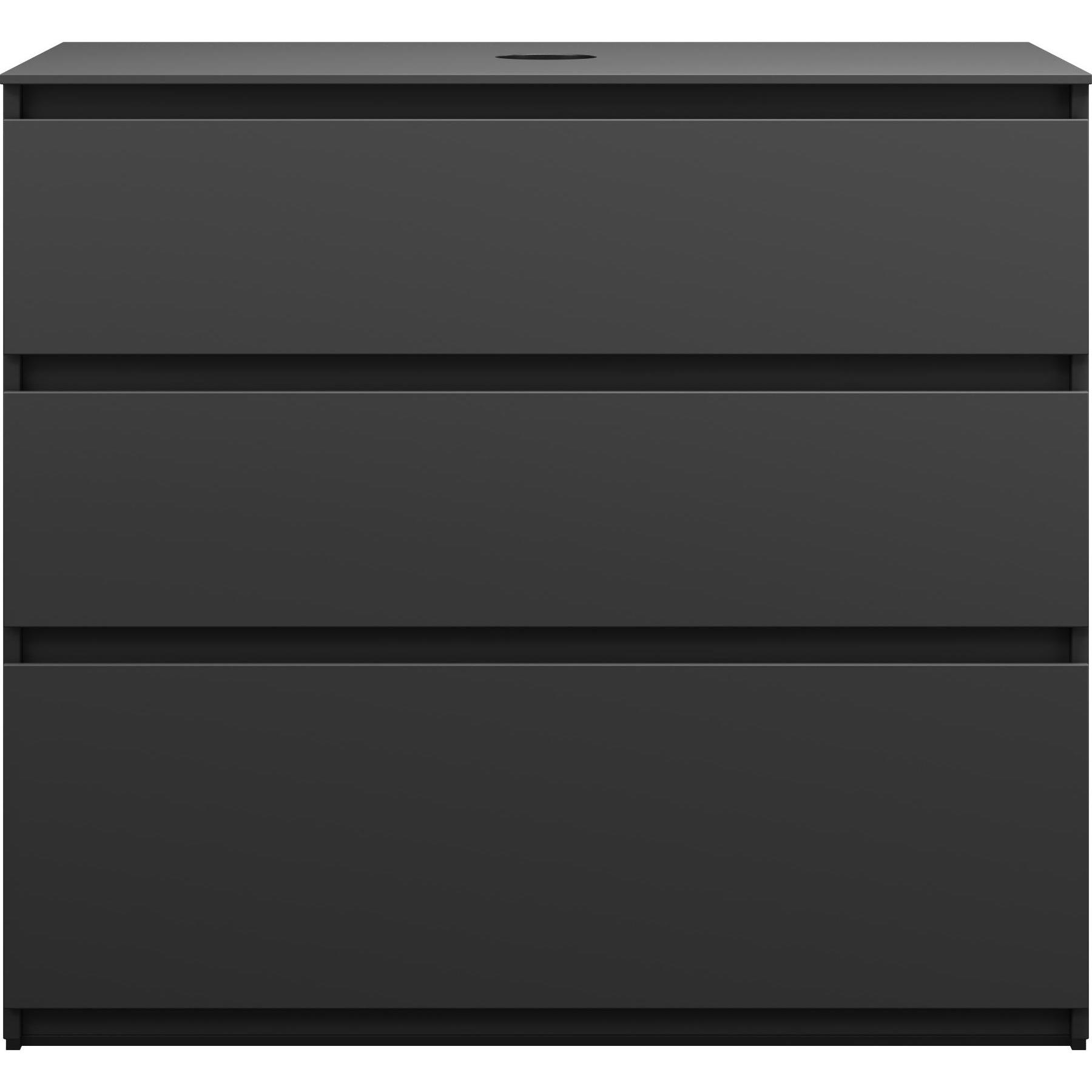 burgbad, Waschbeckenunterschrank, Lin20 Waschtischunterschrank inklusive Konsolenplatte, 3 Auszüge, Tiefe 552, 1002x552x...