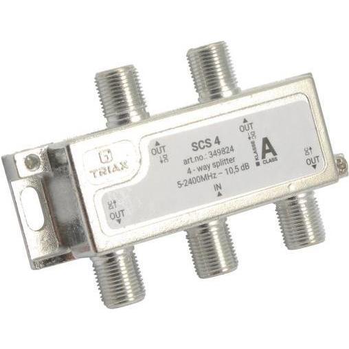 Triax SCS 4 F-Verteiler 5-2400 MHz DC (Kabel), TV Zubehör, Silber, Weiss