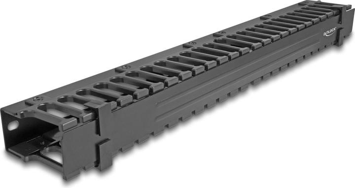 Image du produit Delock 48,30cm (19"") Panneau de gestion des câbles avec 3 ouvertures 1U noir