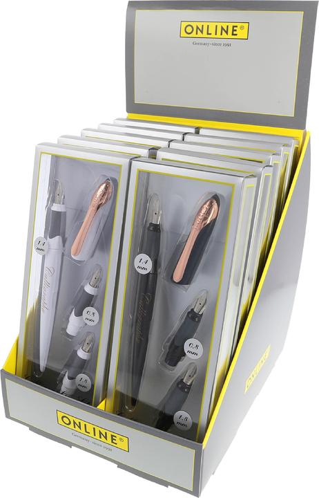 Immagine prodotto Online Set di penne stilografiche Air Rose 10057/10 bianco e nero 10 pezzi (Bianco, 10 x)