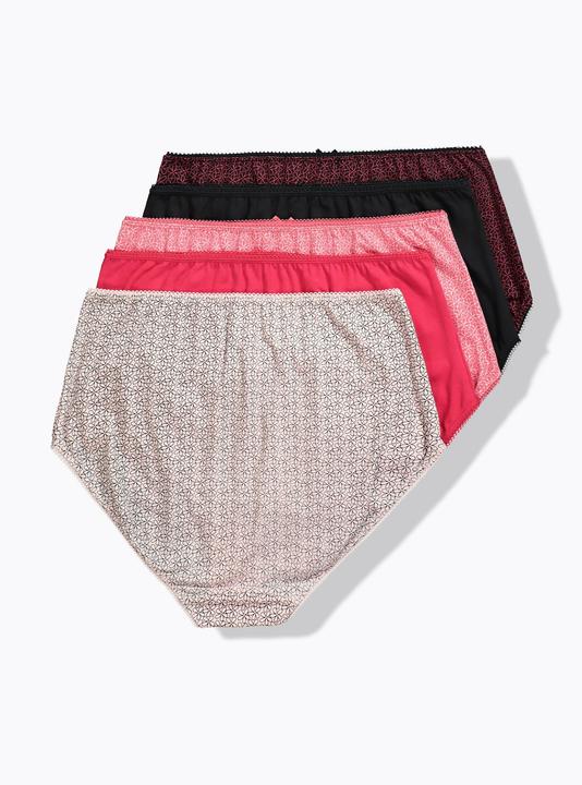 Immagine prodotto Ulla Popken Maxi slip a vita alta in confezione da cinque con fiori/tinta unita (62)