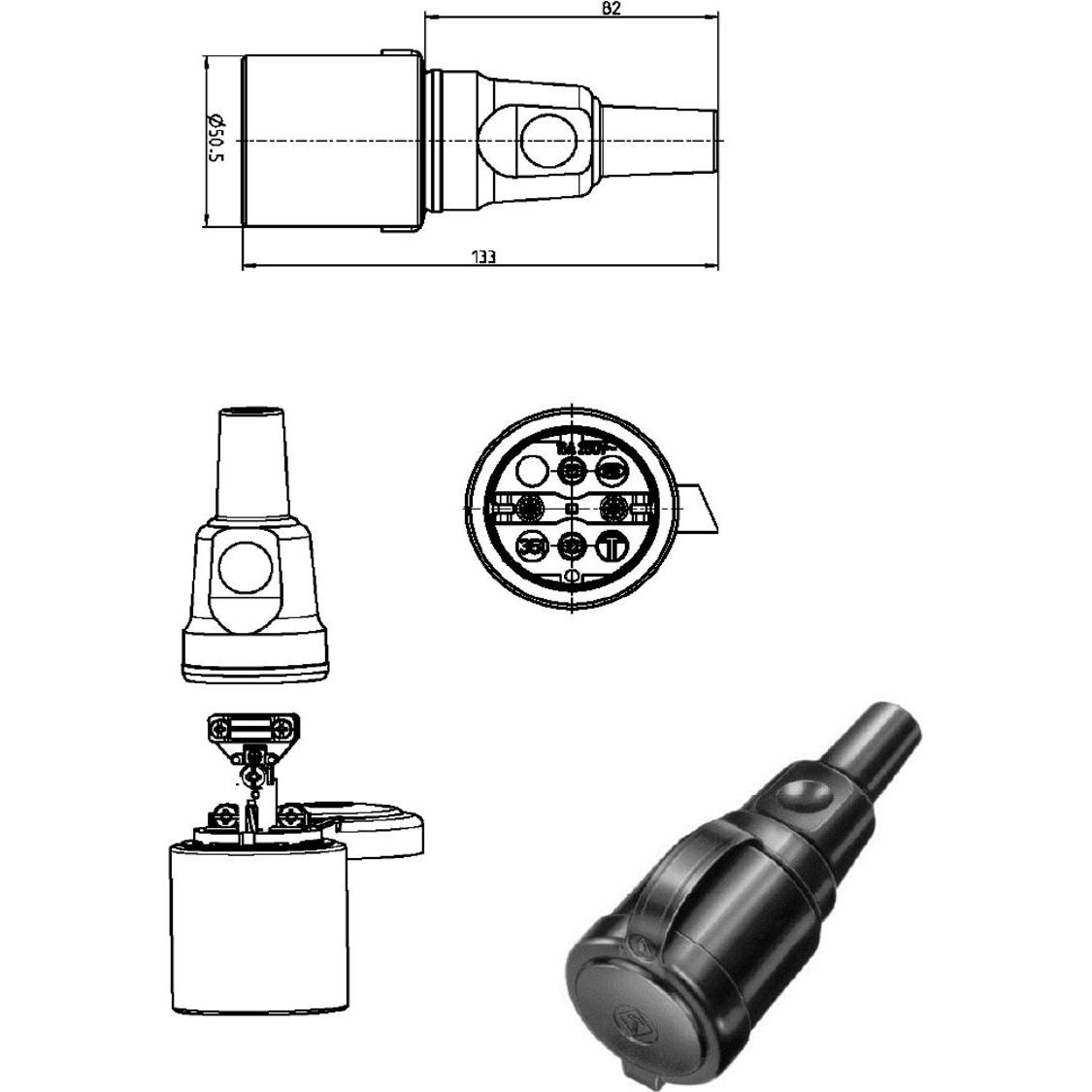 Thumbnail - Bachmann, Netzstecker + Netzkupplung, 16A Elektrischer Steckdosenkoppler