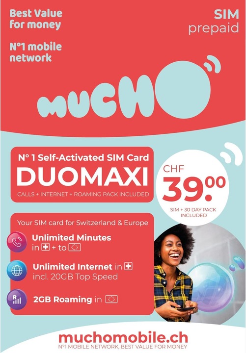 Image du produit BeeOne Carte SIM MUCHO Mobile Pack DUOMAXI