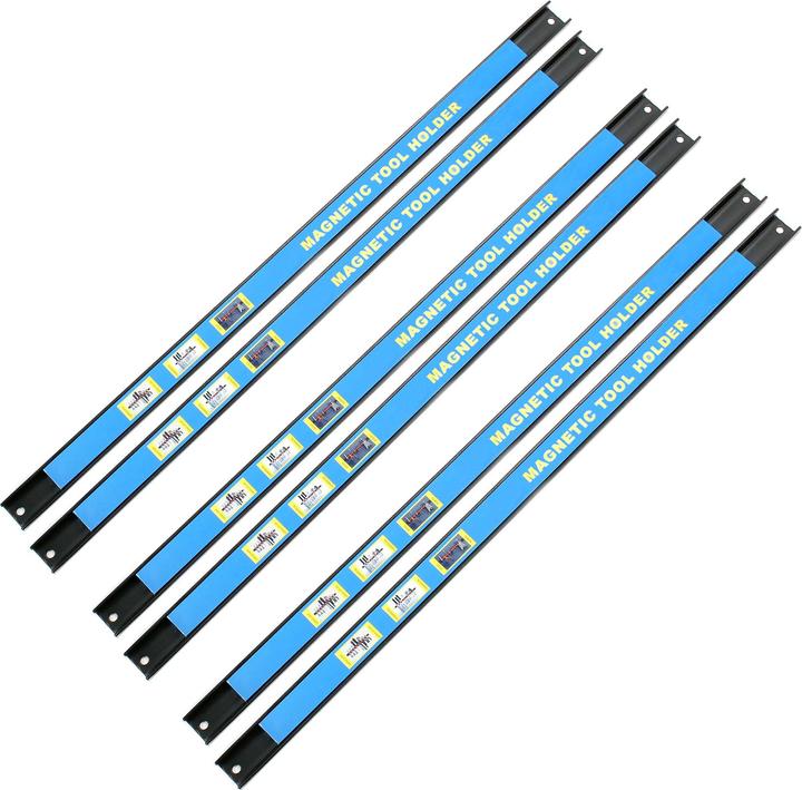 Immagine prodotto Wiltec Set di 6 strisce magnetiche da 61 cm Supporto per attrezzi da officina Supporto da parete per binari