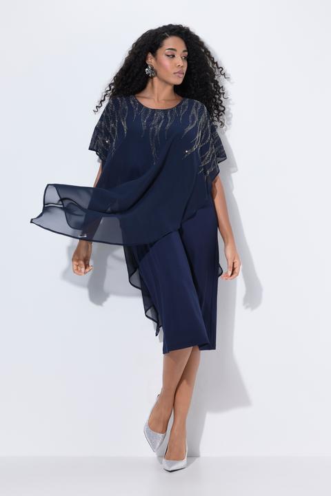 Produktbild Ulla Popken Chiffon-Midikleid, doppellagig, Rundhals, Halbarm (42, 44)