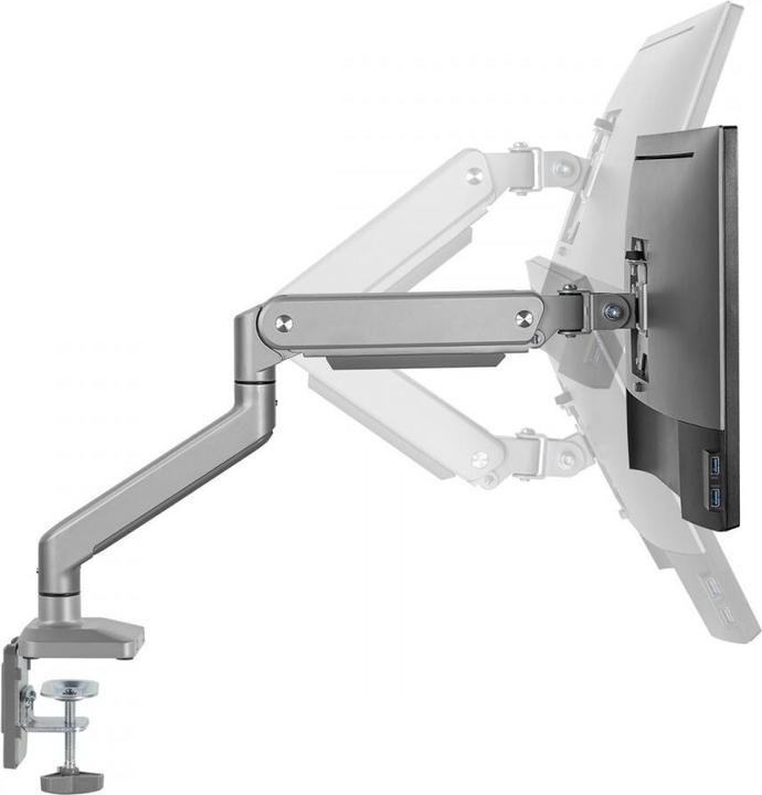Produktbild Ergo Office Monitorhalter Aluminium mit Gasfeder, Doppelgriff, VESA 75x75 (Tisch, 32.01", 10 kg)