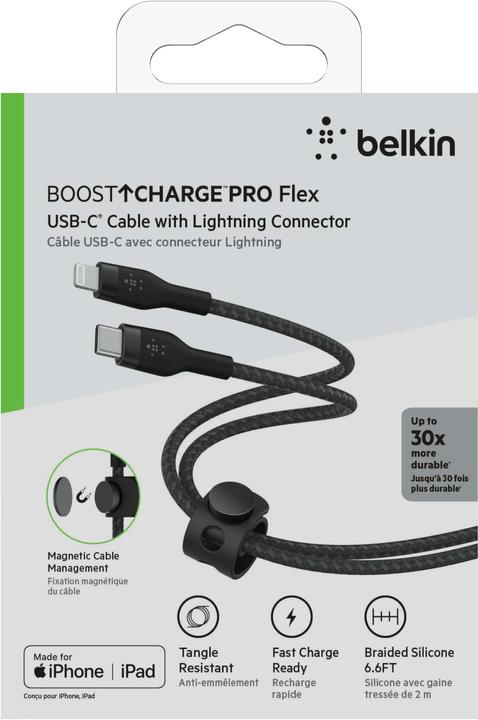 Actual product image Belkin USB charging cable Boost Charge Pro Flex USB C - Lightning 2 m (2 m)