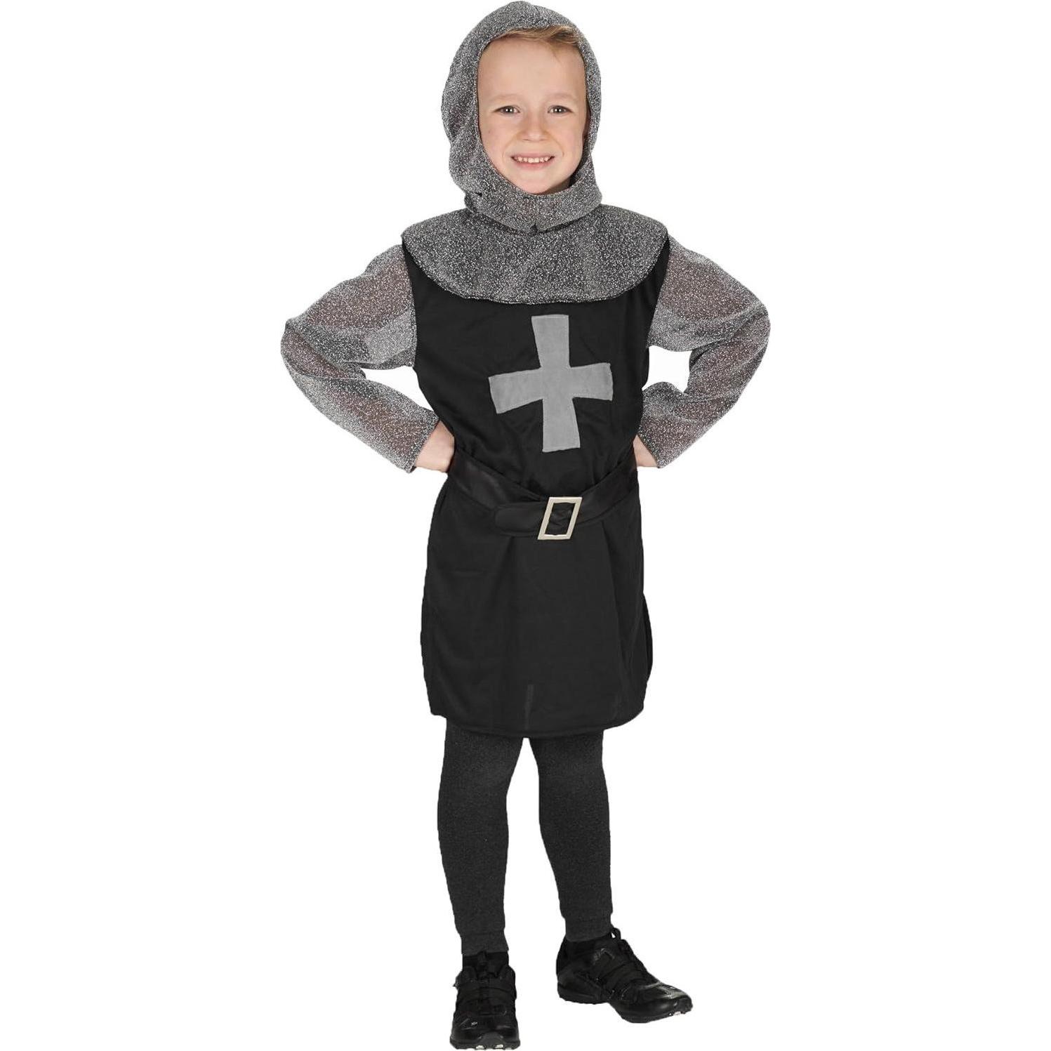 Metamorph Schwarzer Kreuzritter Kostüm für Kinder (116)