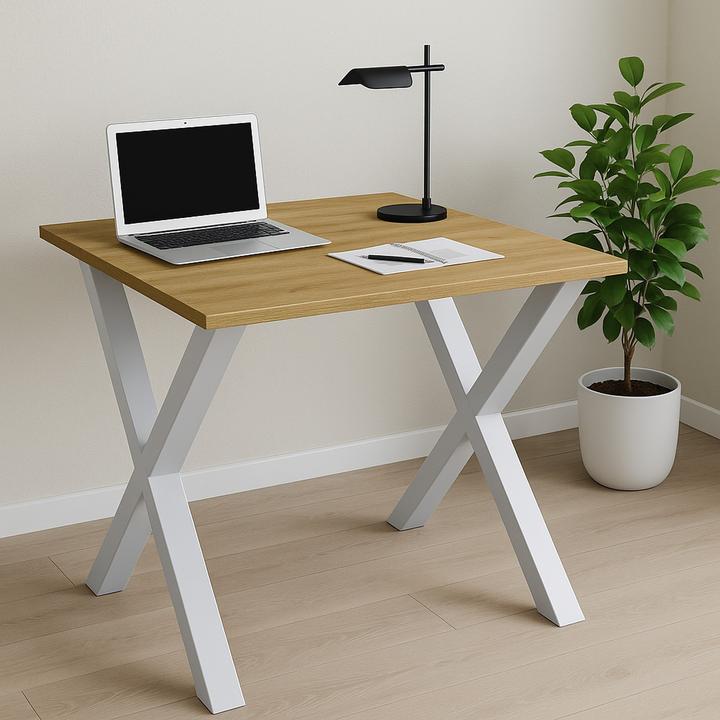 Produktbild VCM Schreibtisch Computertisch Lona X Silber (80 x 50 x 76 cm)