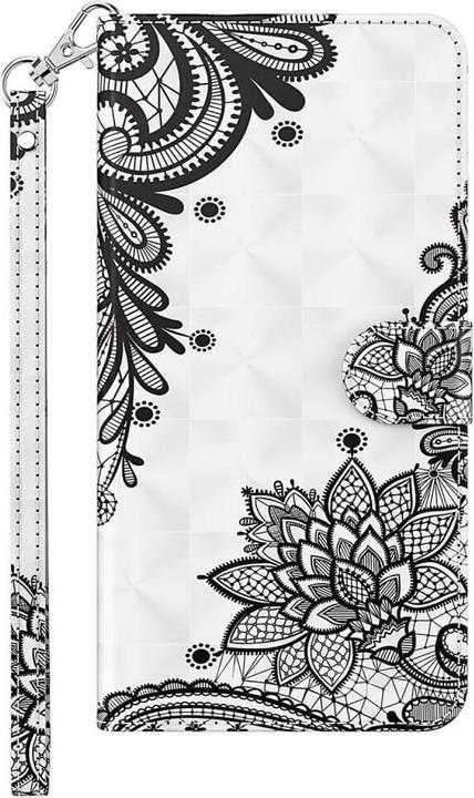 Actual product image Cover-Discount Galaxy S23 FE - Case glitter effect flowers black (Samsung Galaxy S23 FE)