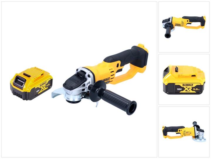 Productafbeelding DeWalt DCG 412 Accu haakse slijper 18V 125mm + 1x accu 5.0Ah - zonder lader (125 mm)