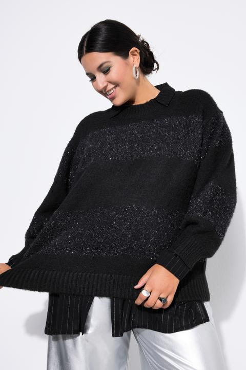 Produktbild Studio Untold Pullover, oversized, Kuschelstrick, Glitzer-Streifen (60)