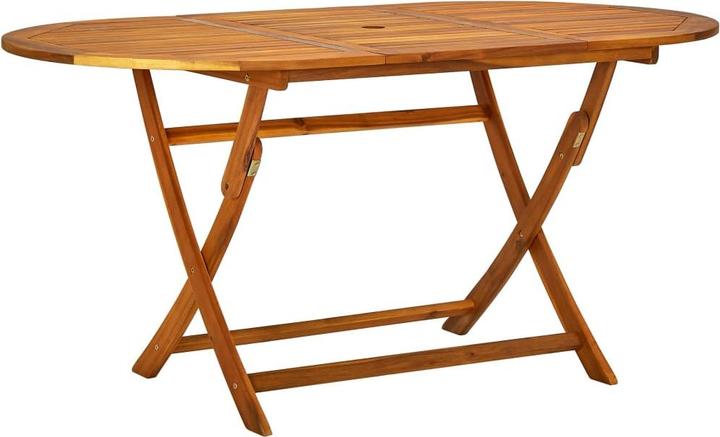 Actual product image vidaXL Garden furniture dining set garden set 9-piece solid wood acacia textilene (160 cm)