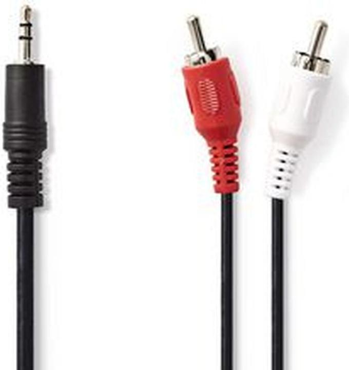 Produktbild Nedis Stereo-Audiokabel männlich oder 3,5 mm – 2 x Cinch-Stecker. 1.50 m Schwarz (1.50 m)