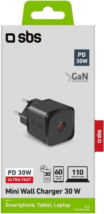 Actual product image SBS Charger GaN USB-C PD 30W black (30 W)