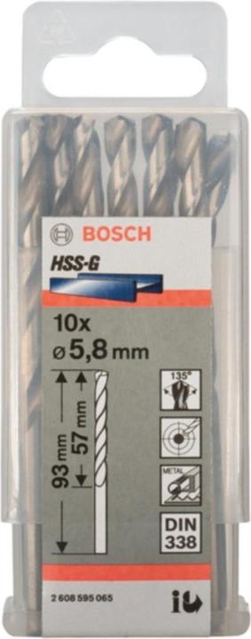 Produktbild Bosch Professional Zubehör PRO Metal HSS-G Spiralbohrer, 5,8 x 57 x 93 mm (5.8 mm)
