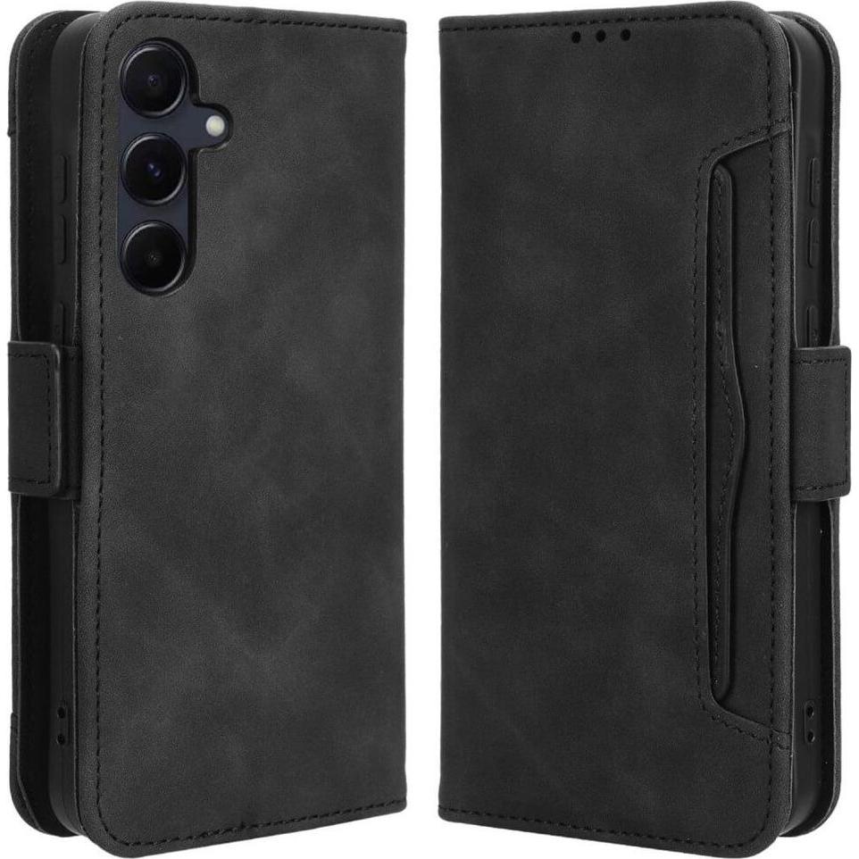 Cover-Discount Galaxy A55 - Etui mit vielen Kartenfächer schwarz (Samsung Galaxy A55), Smartphone Hülle, Schwarz