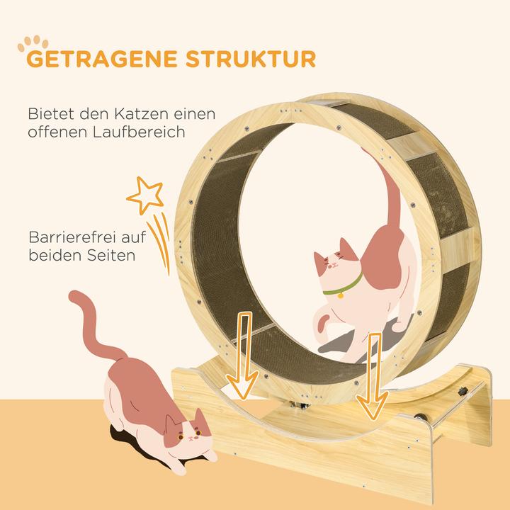 Produktbild PawHut Katzenlaufrad (94 cm, Eiche)