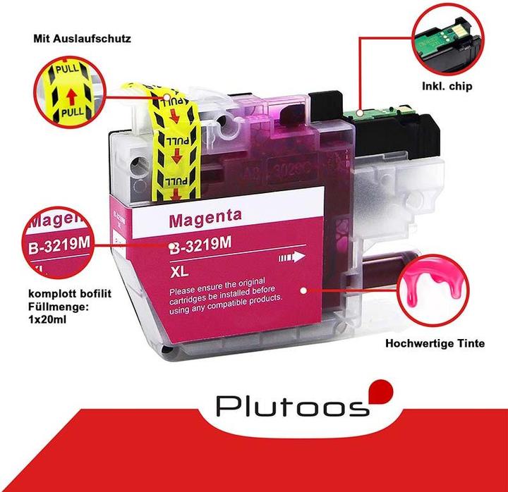 Actual product image Plutoos Brother LC-3219 cartridges XXL compatible, set of 4 colours (M, C, Y, FC)