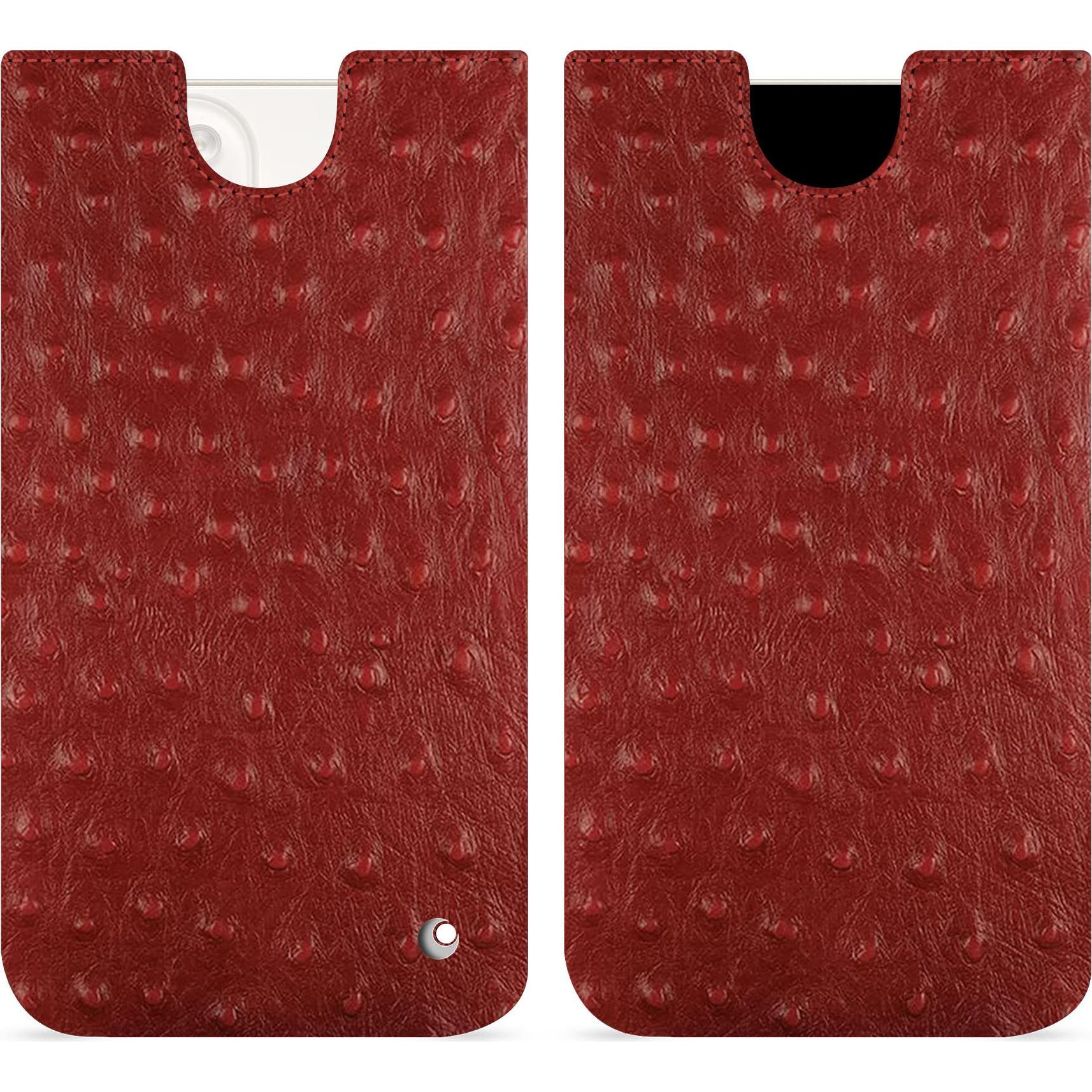 Noreve Lederschutzhülle (Apple iPhone 15 Plus), Smartphone Hülle, Rot