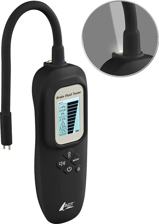 Produktbild AGT Professional Bremsflüssigkeits-Tester mit Display, LED, Wassererkennung, DOT3/4/5.1
