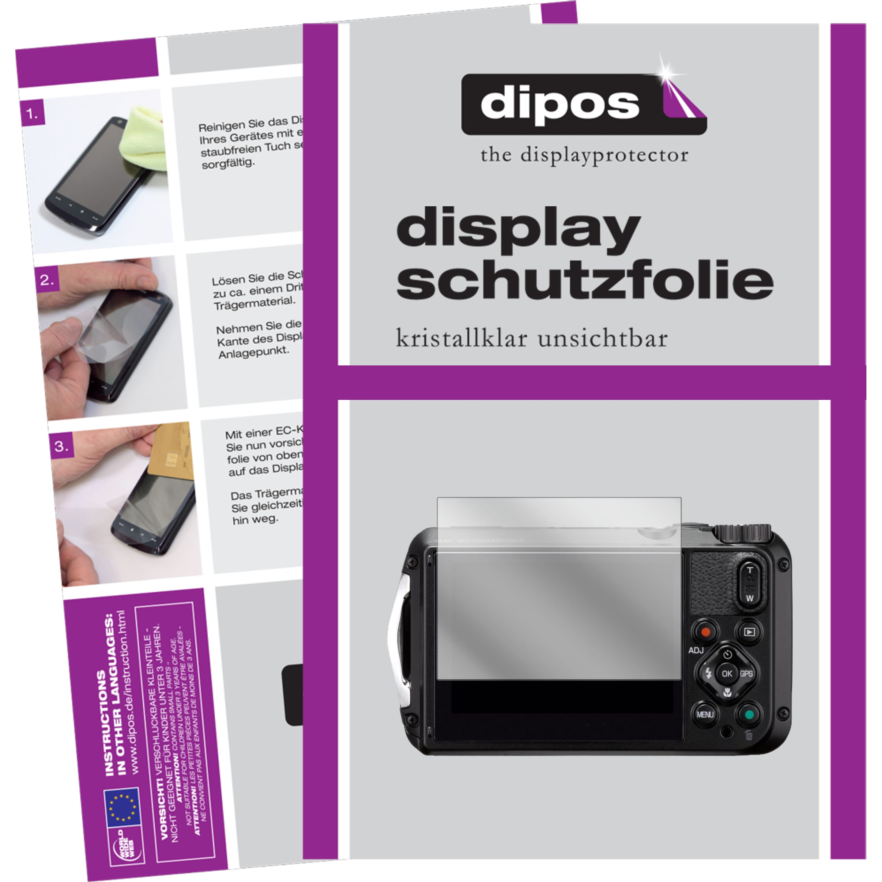 Dipos Displayschutzfolie Crystalclear (Displayschutz, Ricoh WG-6), Kameraschutz, Transparent