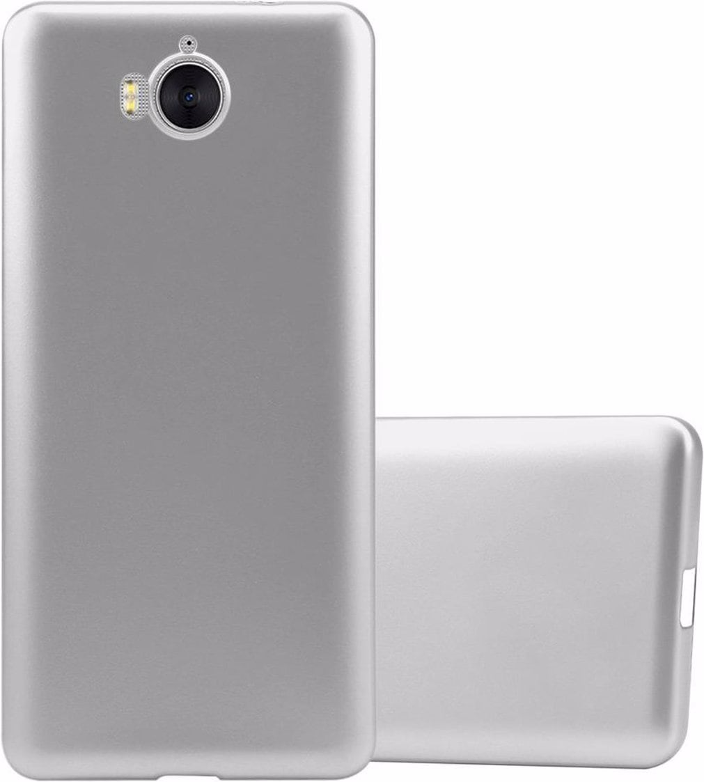 Cadorabo TPU Matt Metallic Cover (Huawei Y6 (2017)), Smartphone Hülle, Silber