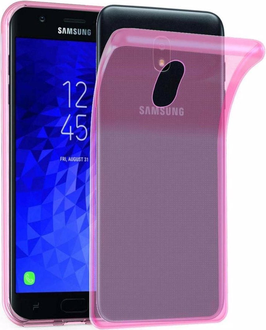 Cadorabo TPU Ultra Slim AIR Cover (Galaxy J3 (2018)), Smartphone Hülle, Pink