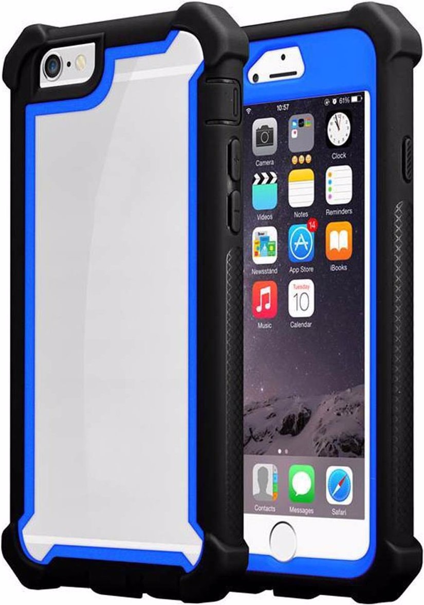 Cadorabo Hybrid 2-in-1 Acrylic Cover (iPhone 6s+, iPhone 6+), Smartphone Hülle, Blau