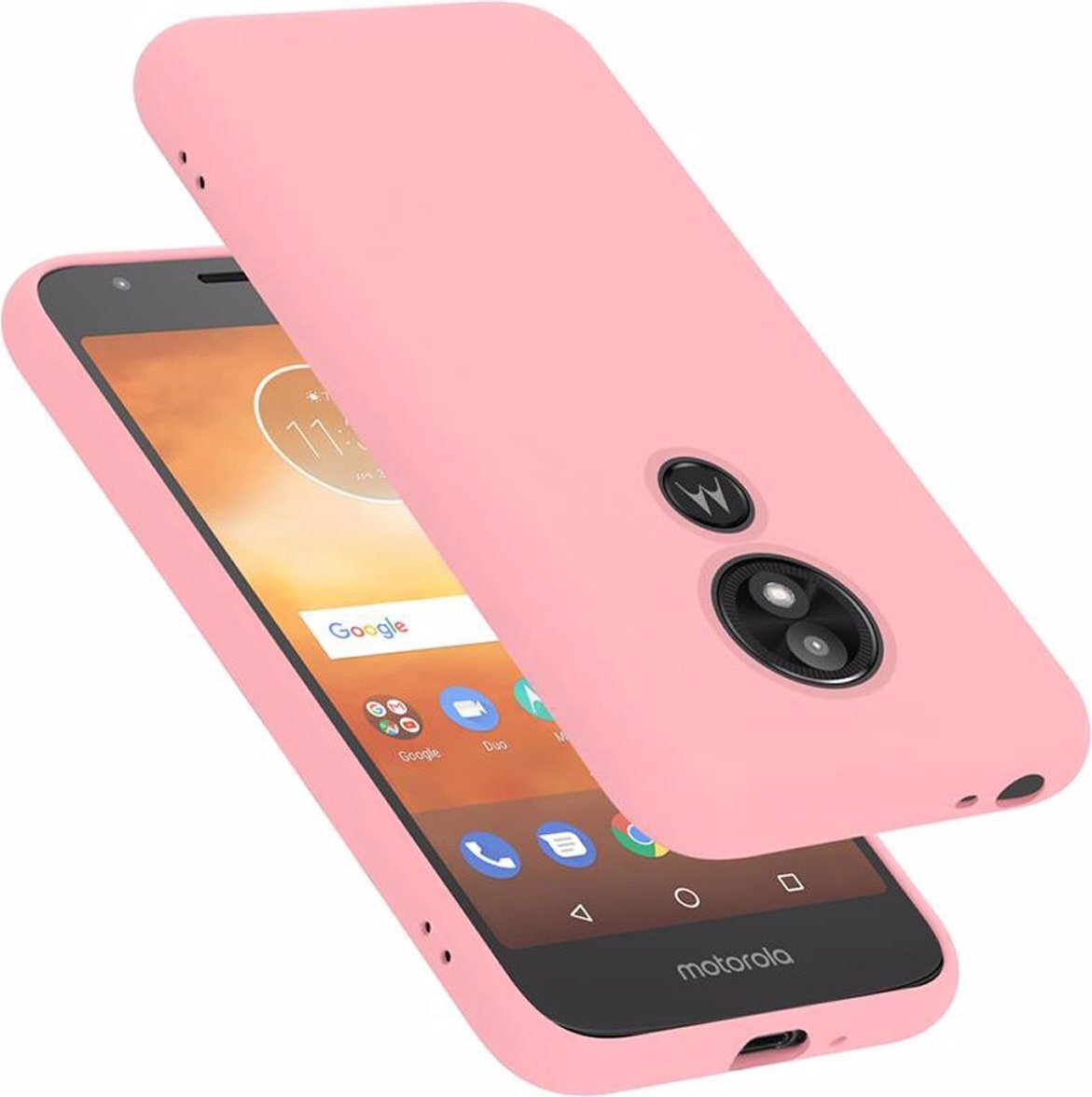 Cadorabo TPU Liquid Silicone Case Cover (Motorola Moto E5 Play Go), Smartphone Hülle, Rosa