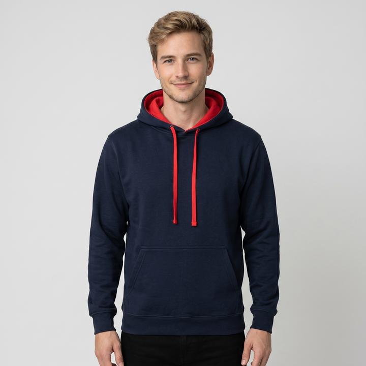 Flame-red, Navy blue