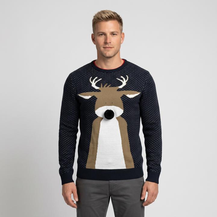 Blend Rudolph Maglione Pullover In Maglia Maglieria Di Natale Da Uomo Con Girocollo