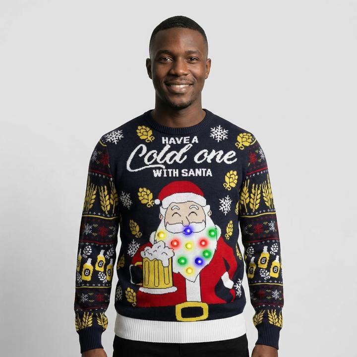 Christmas Sweats Have a Cold One With Santa LED