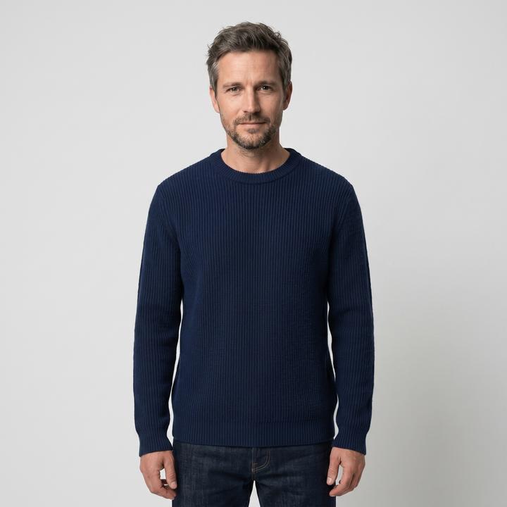 Cash-Mere Grobgestrickter Wolle Kaschmir Rundhals Pullover (L)
