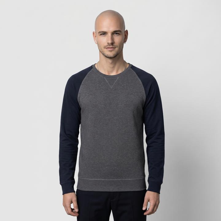 Mottled grey, Navy Blue