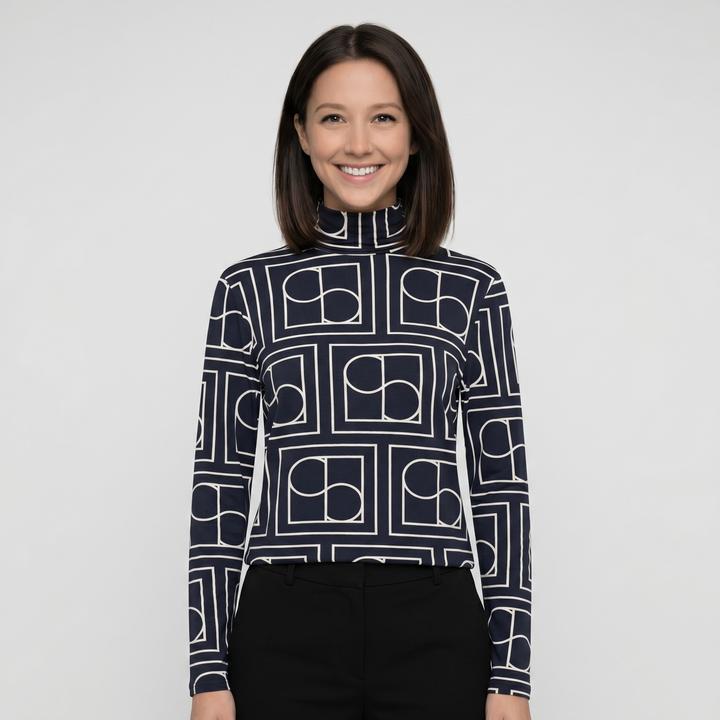 navy monogram print